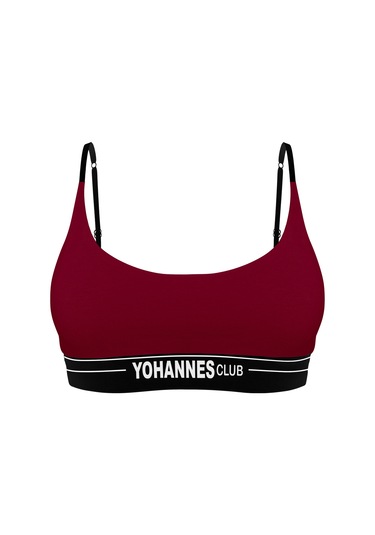 Yohannes Club, Kadın Pamuklu İç Çamaşırı Takımı, Renk Seçenekli, Bralet-kemerli Hipster Külot Bordo