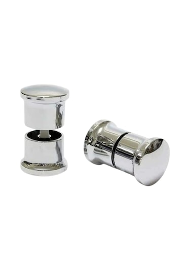 Krom Topuz Duşakabin Kulp Seti 2 İç 2 Dış Çift Kapak Kulbu Gri