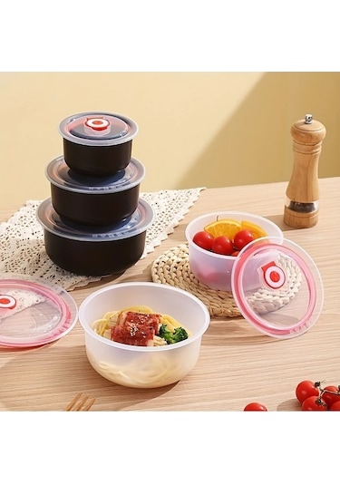 Trendooze Gaojunshop01 Bej 3lü Hava Geçirmez Yığılabilir Gıda Saklama Kabı Seti Mutfak Organizasyon İçin Sakinlik Bej