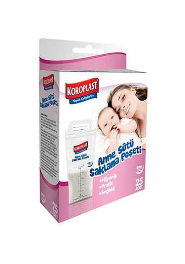 Koroplast Anne Sütü Saklama Poşeti 25'li 10 x 22 CM