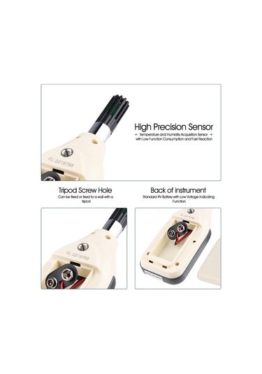 Benetech Gm1362 1.45 İnç Ekran Dijital Nem Ve Sıcaklık Ölçer Beyaz