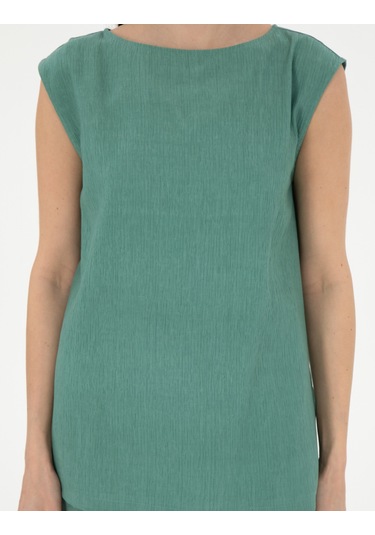 Pierre Cardin Kadın Yeşil Kısa Kollu Bluz 50301168-vr054 Yeşil