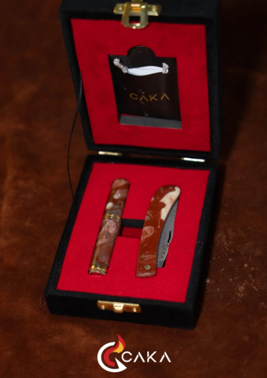 Caka Lighter Orıgın Premium Çakı & Çakmak Seti Rose