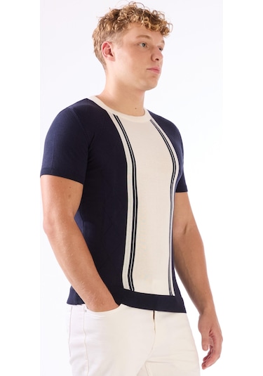 Dufy O Yaka Triko Tshirt Lacivert