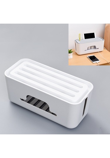 Sones Çok İşlevli Masaüstü Güç Kablosu Sırası Ve Kablo Yönetim Kutusu Gri