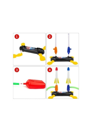 Air Rocket Duello Oyuncak Seti 2 Işıklı Roket 2 Işıksız Yedek  Rok