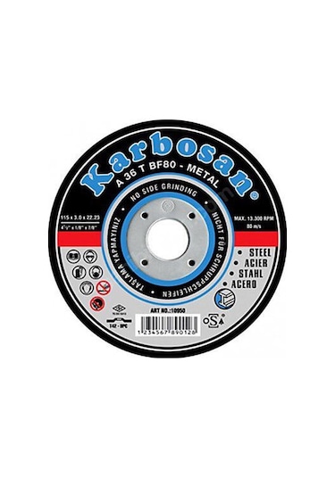 Karbosan 115 x 3 Metal Kesme Taşı 10 Adet
