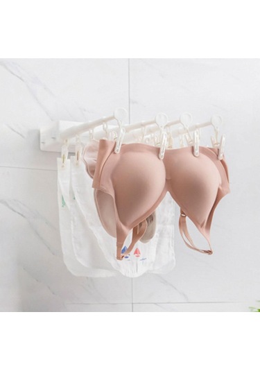 Homyl Klip Ve Damlama Askısı 20 Klipsli Depolama Eşarp Beyaz Beyaz Diğer