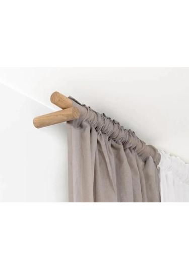 Masif Ahşap Perde Askısı Rustik Naturel Ahşap Boru 100 Cm