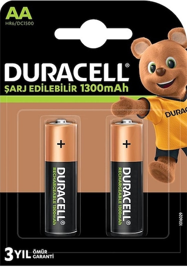 DURACELL ŞARJLI KALEM 1300 MA AA 2Lİ PAKET DURACELL