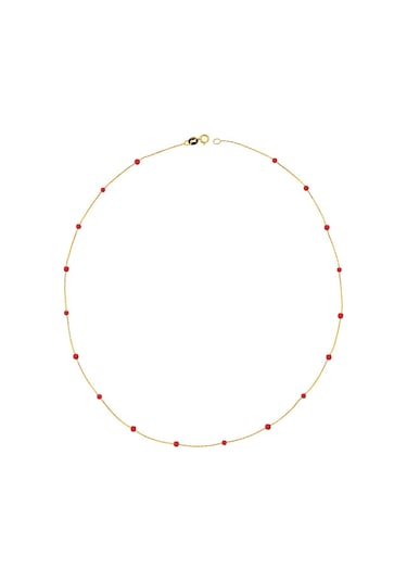 Glorria Glorria Altın Mercan Taşlı Sıra Kolye