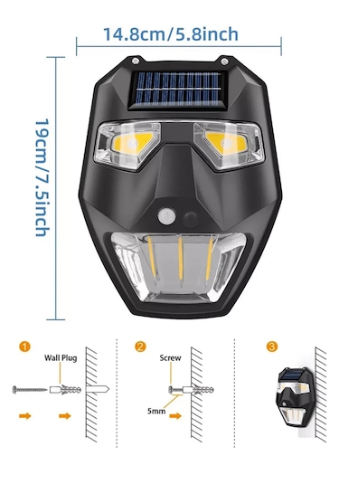 Greentech Güneş Enerjili - Yüz Görünümlü Led Aydınlatma / GT-SL19