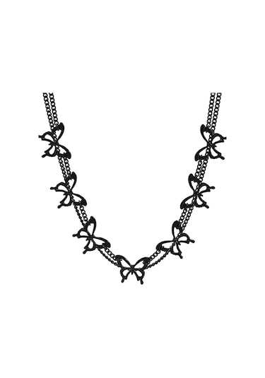 Takı Punk Ateşli Kısa Gerdanlık Kolye Gotik Kelebek Zincir Yaka Kadın Kolyesi Diğer