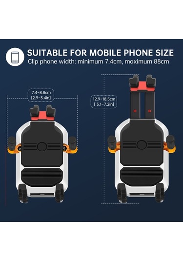 Sones Renkli Motosiklet Şok Emici Navigasyon Cep Telefonu Tutucu Ayna Montajı