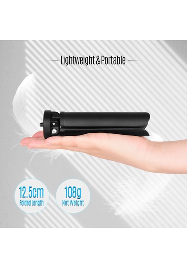 Geeksen Mobil Gimbal Desteği İçin Mini Metal Masaüstü Tripod - 1/4" Vidalı Bağlantı, Sağlam Ve Taşınabilir Siyah