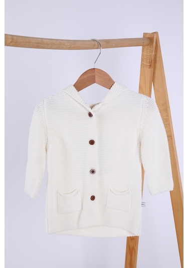 Babyhola %100 Organik Triko Kız Erkek Bebek Çocuk Kapüşonlu Hırka 6000 001