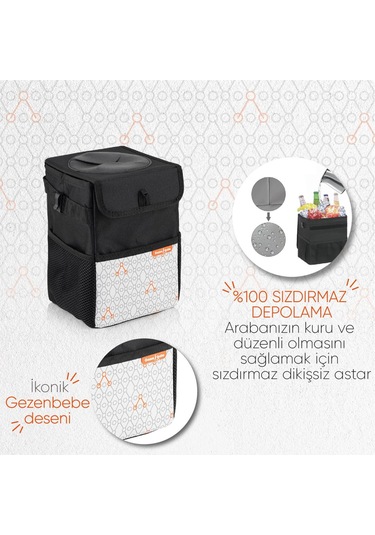 Gezenbebe Araba İçin Çöp Çantası Siyah