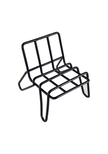 Geeksen Siyah Sandalye Şekilli Dikey Tel Masaüstü Telefon Tutucu