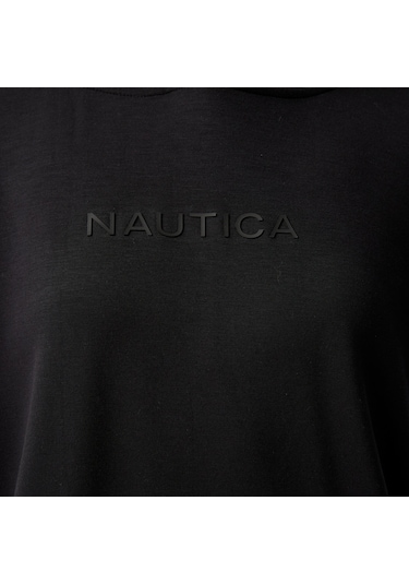 Nautica Kadın Siyah Relaxed Fit Kapüşonlu Sweatshirt Düz 45k500t Siyah