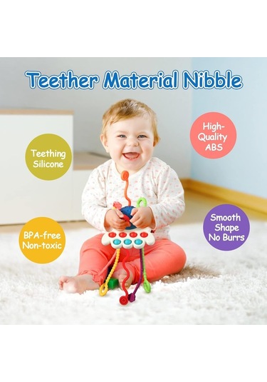 Yaşındakiler Için Montessori Oyuncakları, Bebekler Için Duyusal Oyuncaklar, Gıda Sınıfı Silikon Çekme Ipi Aktivite Oyuncak, Ince Motorlu Oyuncaklar, Seyahat Oyuncakları, Yürümeye B