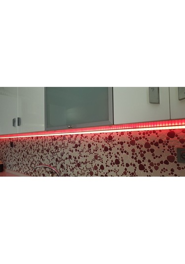 Rgb Renkli Kumandalı Mutfak Dolabı Ve Tezgah Altı Köşe Led Şerit Profil Aydınlatma Çok Renkli