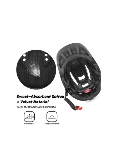Geeroyoo Çocuk Kaskı İç Astarı Seti - Yb18542 Ve Y11984 Uyumlu, Kalın+ince 2'li Takım, Ter Emici Siyah