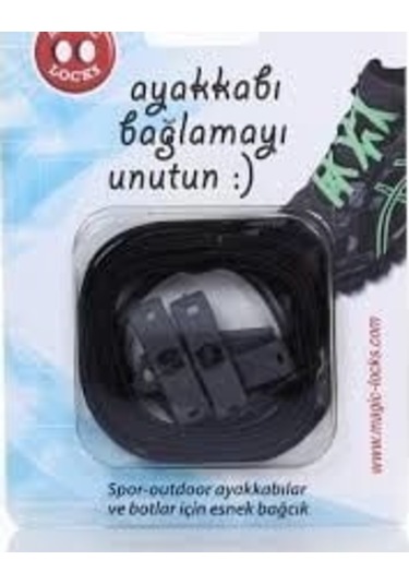 Magic Locks Akıllı Bağcık Yassı Siyah