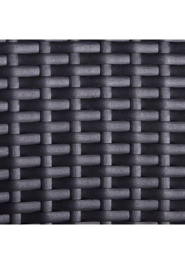 Haba Haba Bahçe Vega Rattan Masa 90*90*74 Siyah