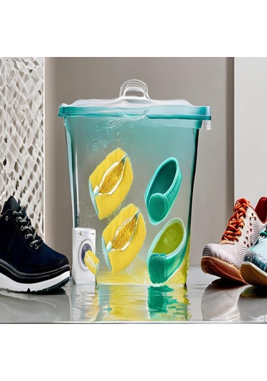 Yunboo Sarı Renkli Ayakkabı Yıkama Çantası - Dayanıklı Poliester, Kayıp/kırılma Engeli, Makine Yıkama Uyumlu, Kolay Kullanım Sarı