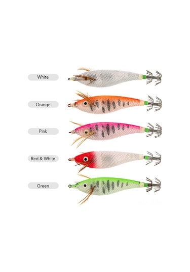 Springsun Parlak Mürekkep Balığı Jig Yem - 6cm/8cm Floresan Şnorkelli Karides Taklidi