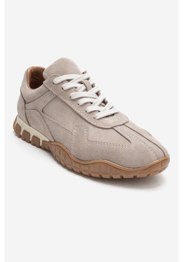 Lars Bej Süet Hakiki Deri Kadın Günlük Sneaker Bej