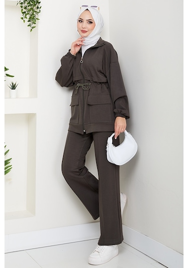 Kapak Cepli Oysho İkili Takım 1652 - Haki Haki