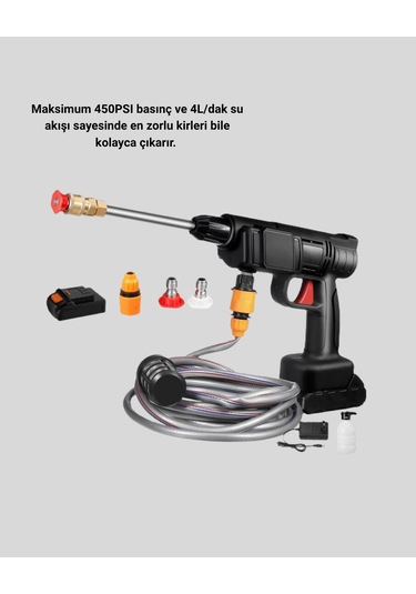 48v Kablosuz Yıkama Makinesi - 2 Pil, Köpük Tankı Ve Ayarlanabilir