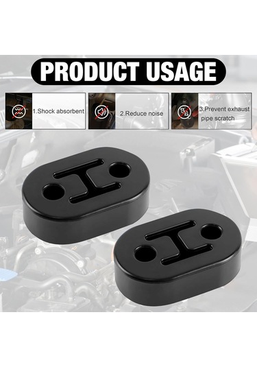 Ximistore9 Oto Egzos Borusu Askı Yükseltme Gümüşlü Ayarlanabilir Yalıtkan衬套 Montaj Dikme Siyah 4 Adet