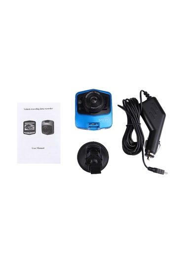 Vga 480p Araç Kamerası Dvr Sürüş Kaydedici Dijital Video Kamera Ses Kaydedici 2,4 İnç Lcd Ekranlı, 32 Gb Micro Tf Kart Ve Kızılötesi Gece Görüş Fonksiyonunu Destekler Siyah + Mavi