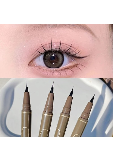 Su Geçirmez Likit Eyeliner Kaş Kolay Renk Tere Dayanıklı Kaş Kalemi 0.05 Mm 04 Gray Brown 002