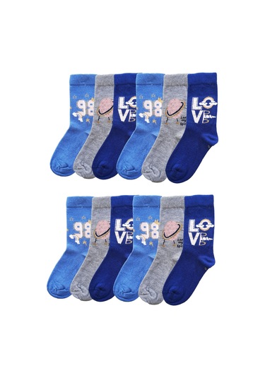 12li Kız Çocuk Çorap Uzun Soket Pamuklu Dikişsiz Renkli Yumuşak Karışık