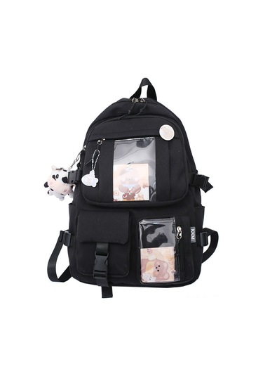 Skycity Şık Ve Renkli Okul Çantası - Mor Renk Ve Rozet Detaylı Genç Kızlar İçin Pratik Sırt Çantası Diğer