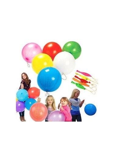 10 Adet Lastikli Punch Balon. Pinyata Içi Hediyelik Yumruk Balonu