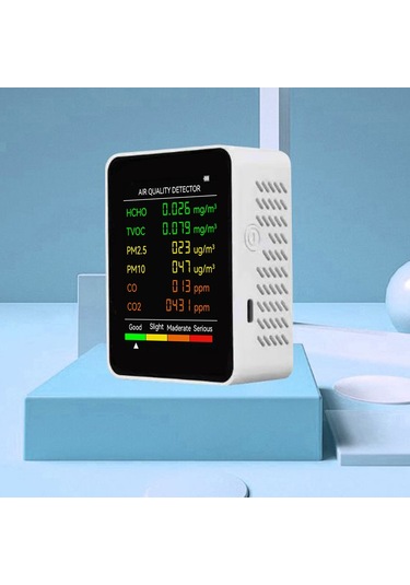Lepmerk Beyaz 6 1 Pm2.5 Pm10 Hcho Tvoc Co Co2 Çok Fonksiyonlu Hava
