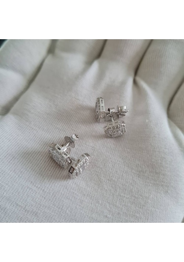 Beyaz Altın Baget Küpe N11.8464