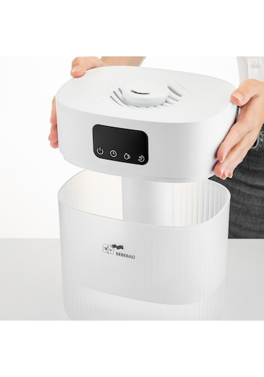 Bebebao Pufi 5lt Ultrasonik 7 Renkli Buhar Makinesi Hava Oda Ortam Nemlendirici Dokunmatik Panel Aromatik Yağ Hazneli