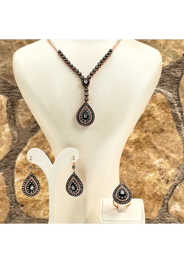 Elmas Montür Rosegold Özel Üretim Gümüş Set Takım - Lvrset12 Rose Gold