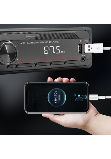 Padalink Araç Bluetooth Mp3 Çalar Fm Radyo Usb Şarj Uzaktan Kumandalı Renkli Işıklı