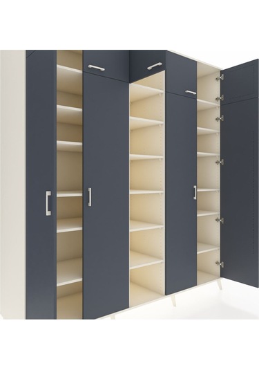 Kronos Dolap 18 Raflı 9 Kapaklı 220x59x243 Aytaşı-antrasit/aytaşı Antrasıt/aytası