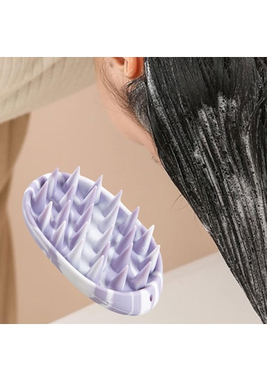 Suntek Saç Derisi Masaj Aleti Yıkama Bakım Fırçası Ev Banyo Açık Menekşe