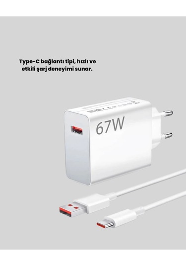 Buğz 67 Watt Type C Şarj Adaptörü Asus Zenfone 7 8 9 Uyumlu