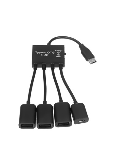 Maiyame Type-c Otg 3usb2.0 Arayüzü + Güç Kaynağı Arayüzü Çeşitli Ekipmanlara Uygun Tak Ve Çalıştır Taşınabilir Ve Küçük Siyah