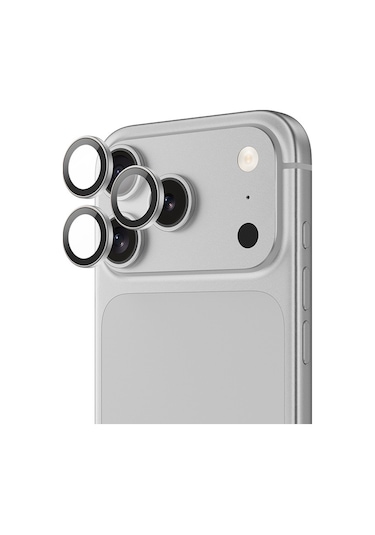Apple Uyumlu iPhone 17 Pro Dr Safir Kamera Lens Koruyucu Gümüş
