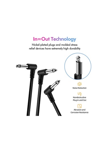 Sones Tek Blok Ses Enstrümanı Elektrik Gitar Efekt Hattı, Kablo Uzunluğu: 30 Cm Siyah